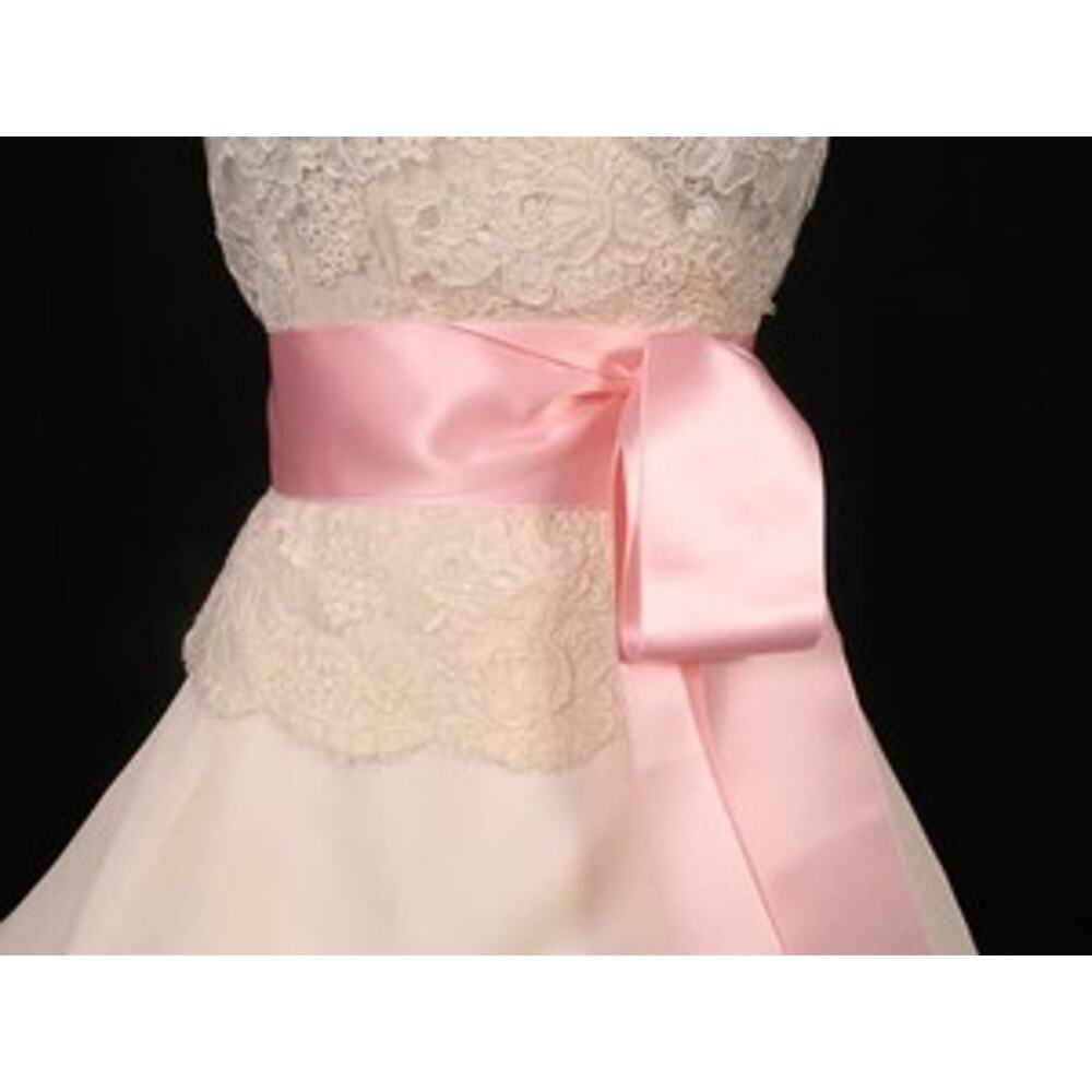 Light Pink Ribbon Sash Belt Swiss Double Faced Satin for Dress 2 3/4" x 4 1/2 yd